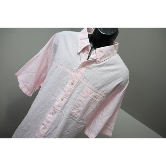 Izod Saltwater Button Up Fishing Shirt Pink Camp Shirt Mens Sz 3XLT 3XL TALL - Picture 4 of 9